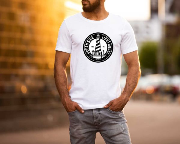 Ocean Side Light House T-Shirt für Herren-Copy