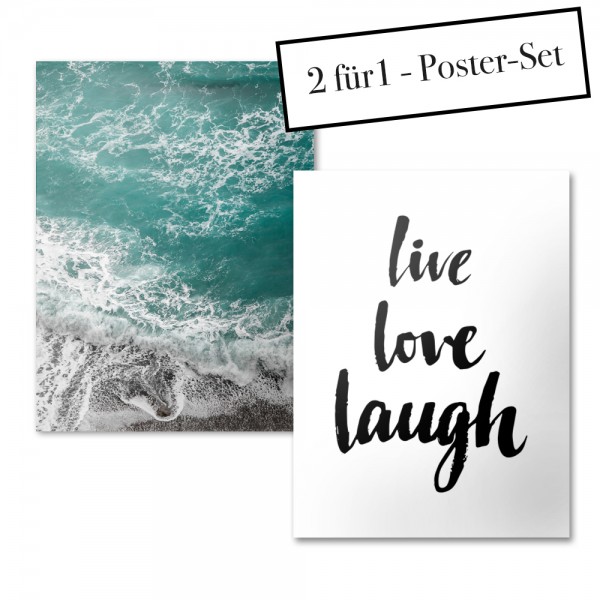 Poster Set OCEAN + LIVE LOVE LAUGH